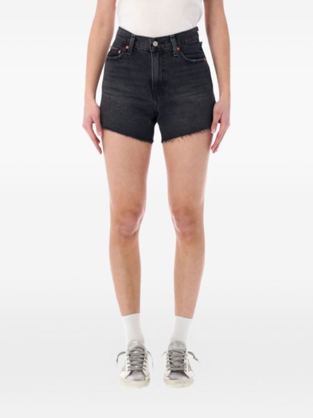 LEVI'S ribcage denim shorts in black (sz25)